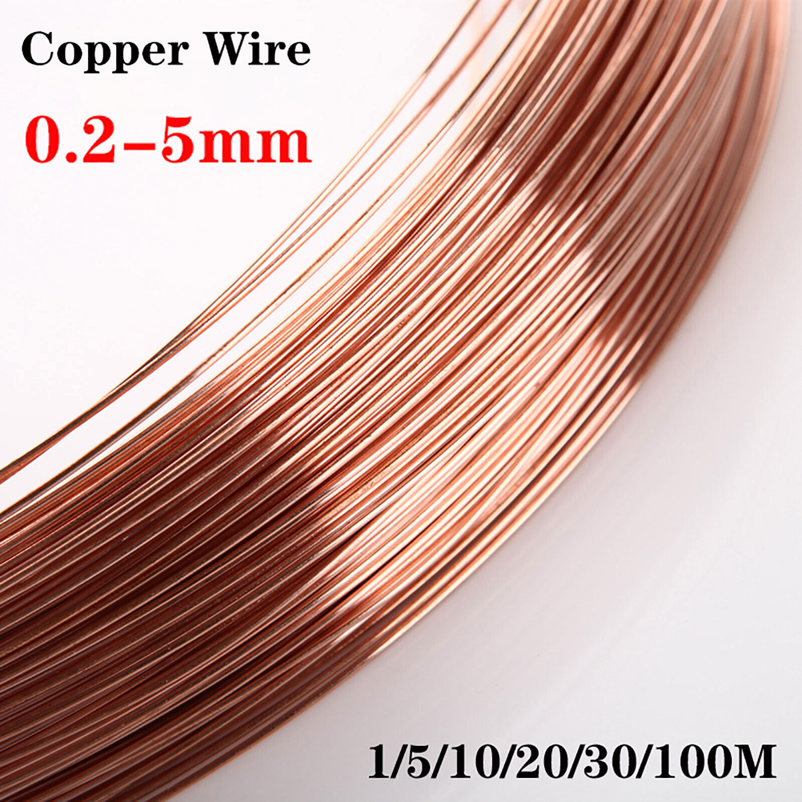 0.2mm 0.3mm 0.4mm 0.5mm 0.6mm 0.8mm 1mm 2mm 3mm 5mm Copper Wire Round Solid Bare