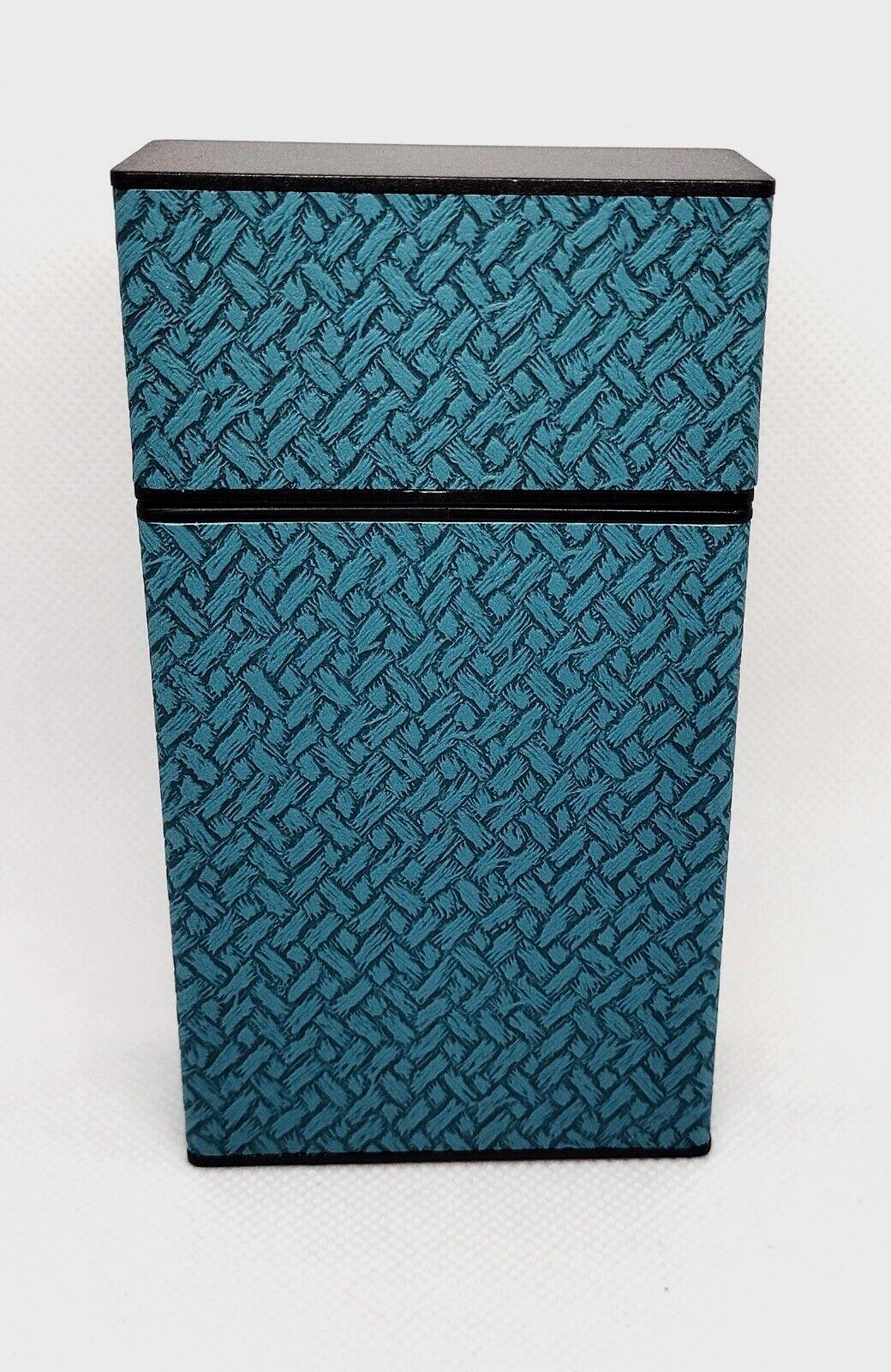 RYO Teal Weave Style Wrapped Push To Open 100s Size Cigarette Case