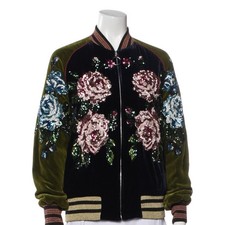 Gucci 2017 Floral Velvet Sequin Bomber Jacket By Alesandro Michele Retails $6900