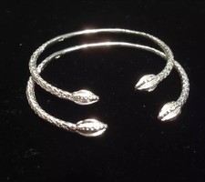 Pair Of Pine Head Handmade West Indian Sterling Silver Bangles - Baby Size
