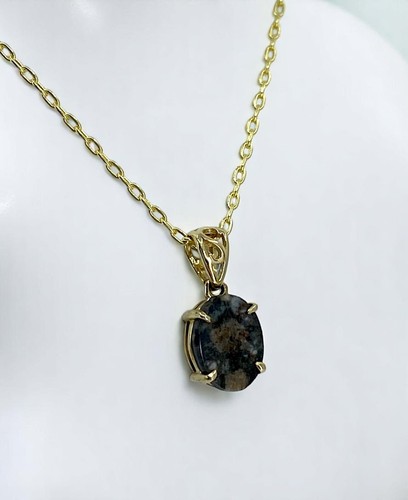 Colgante Luna Selene I Collar Meteorito Lunar Genuino - Joyería Oro 14Kt - EXCELENTE - Imagen 2 de 4