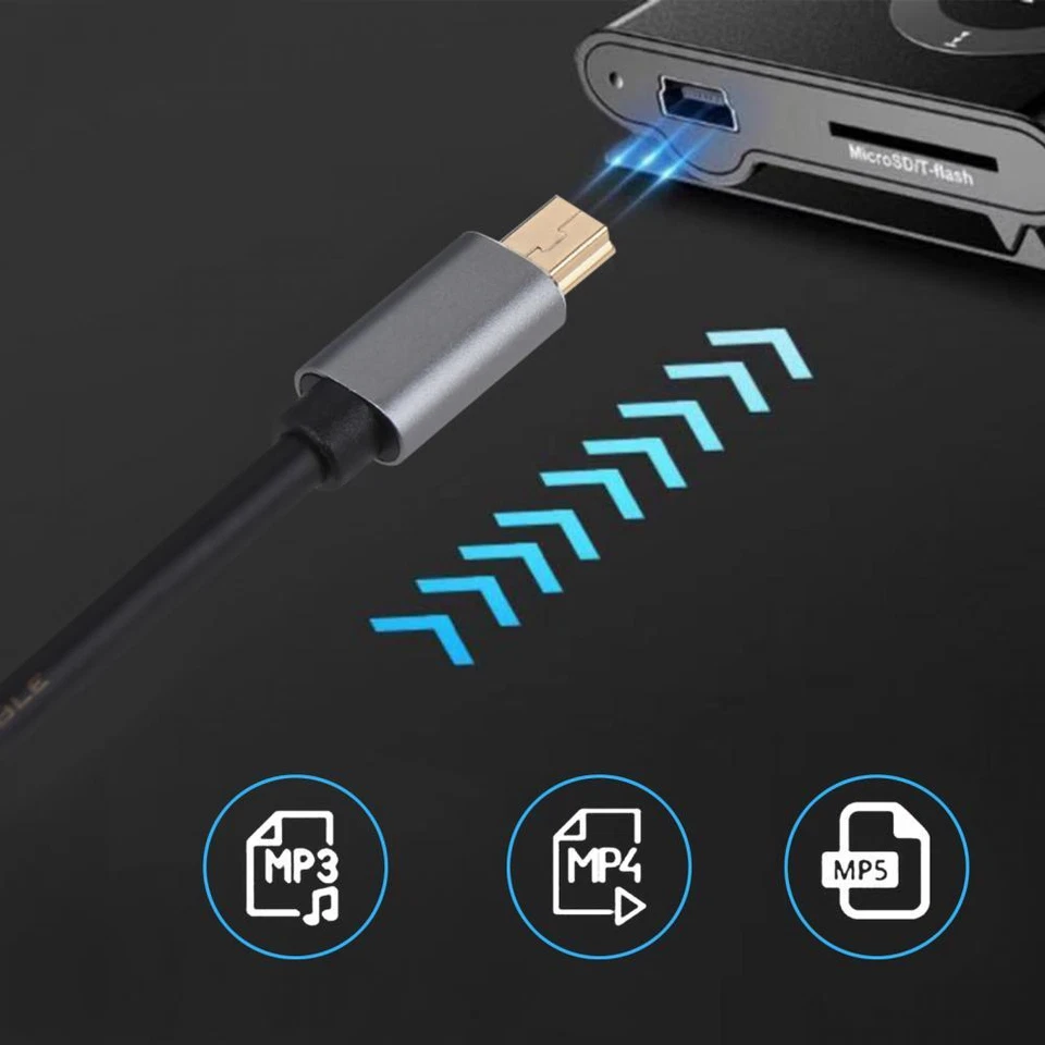 USB 2.0 Mini-B 5-Pin to Mini-B 5-Pin Male/Male Data Sync Extension Cable 1m - Image 4 of 4