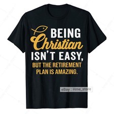 Funny Christian T-Shirt Retirement Plan Amazing Jesus Faith in God Religious Tee