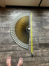 Vintage Huge Hand Painted Oriental Wall Fan Wood Large NICE