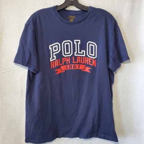 Polo Ralph Lauren Shirts Logo Graphic Print Blue Short Sleeve