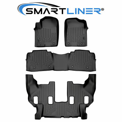 SMARTLINER Custom Fit Floor Mats 3 Row Liner 14-18 Armada/Infiniti QX56/QX80