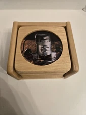 Craftsman Tool Theme Beverage Glass Wooden 6 Coaster Set  Vintage Sears Roebuck 