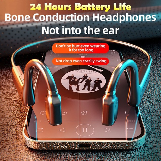 Wireless Bluetooth 5.2 Bone Conduction Headphones With Microphone Painless GR10782 Wireless Bluetooth 5.2 Bone Conduction Headphones With Microphone Painless GR10782