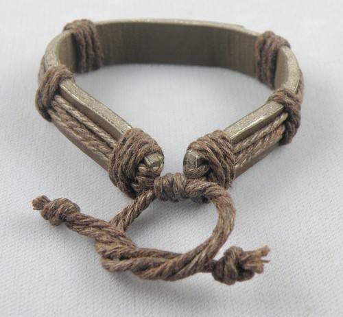 BELIEVE Surfer Bracelet Synthetic Leather Gold & Silver Tones Adjustable Unisex - Picture 8 of 8