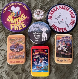 Vtg Alaska State Fair Buttons Pin Patch Lot of 7 Palmer Memorabilia