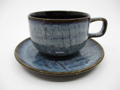 LUZERNE SIGNAPORE KNIT BLUE CUP & SAUCER - 2 3/8'' x 3 1/2''    1107F