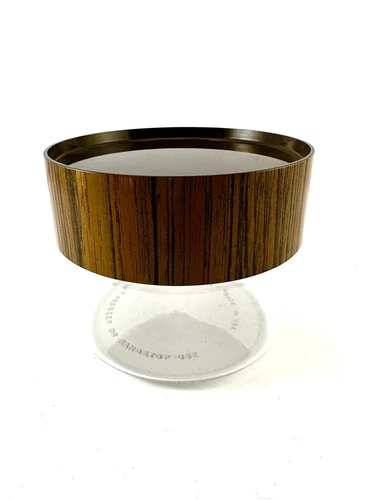 Pyrex Store N See Twist Off  Canister Faux Wood Lid Vintage Mid Century 4 inches