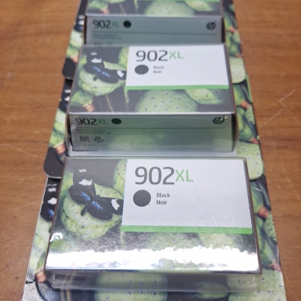 (3)HP GENUINE 902XL BLACK INK (RETAIL BOX) OFFICEJET PRO 6970 6974 6975