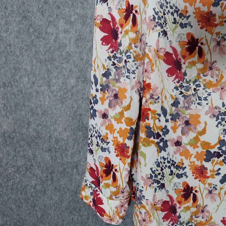 Túnica Coral Bay Plus 1X Crepe Arrugado Botón Ligero Casa Núcleo Jardín Foto 3 de 4