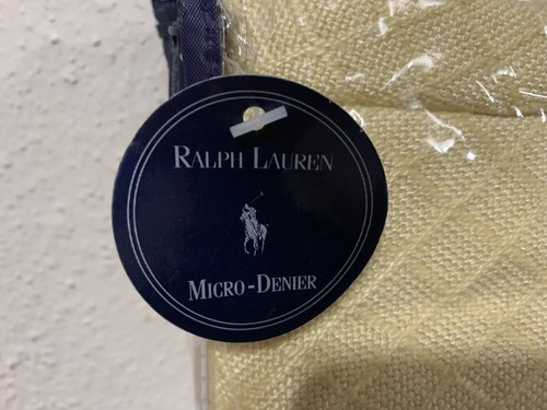 Ralph Lauren Polo Micro Denier Acrylic Twin 66 x 90" Blanket Knit Diamond Yellow - Picture 2 of 12