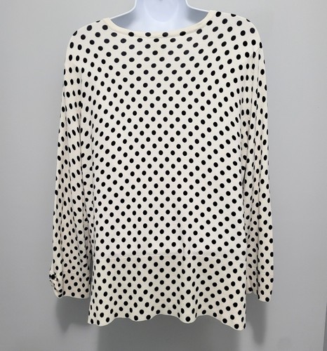 White House Black Market Cardigan Sweater Womens Size XL Polka Dot Button WHBM - Picture 2 of 7