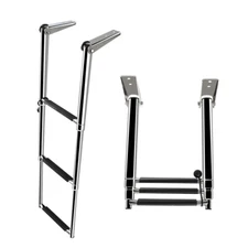 Platform 3 Step Ladder Stainless Steel Marine Boat Telescoping Extension Upper