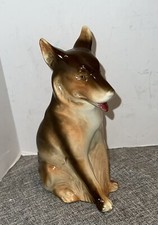 Vintage German Shepherd Dog Figurine Statue Porcelain, Germany 7"