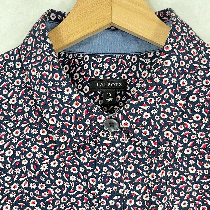Talbots Floral Form Fitting Button Down Shirt Dit… - image 2