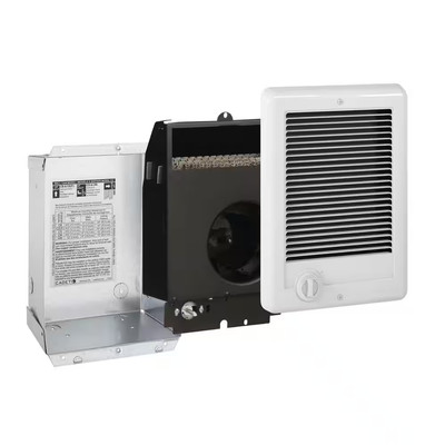 240-Volt 2,000-Watt Com-Pak In-Wall Fan-Forced Electric Heater in White with The