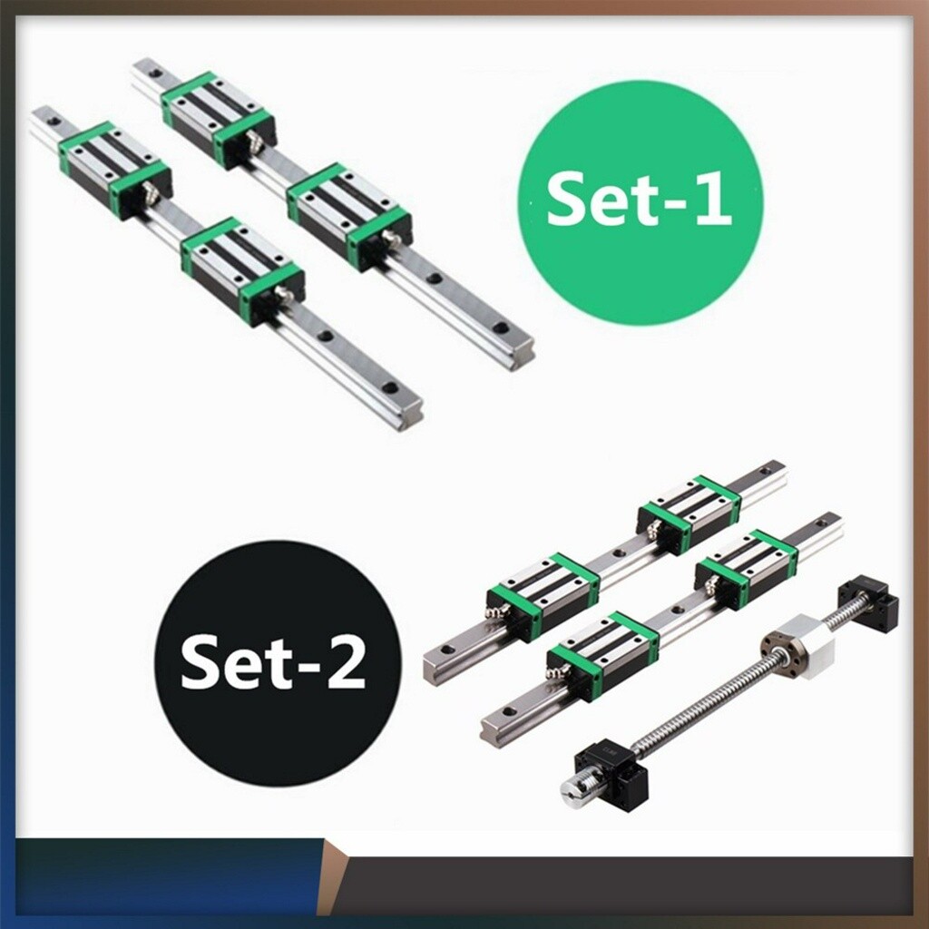 BF12 BK12 Unterstützung GooEquip HGR20 Linearführungs-Set 300mm – 2 Schienen + 4 Blöcke + SFU1605 Kugelumlaufspindel + BF12/BK12 & Kupplung Für CNC & 3D-Drucker