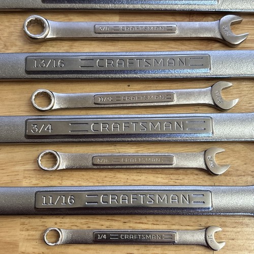 Craftsman SAE Combination Wrench Set 12 Point 16pc 1/4" to 1-1/8" VA Series USA - Picture 11 of 24