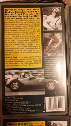 The BRM story Complete Full set Volumes 1-4 VHS Video Tapes DUKE, Rare - Bild 6 von 11