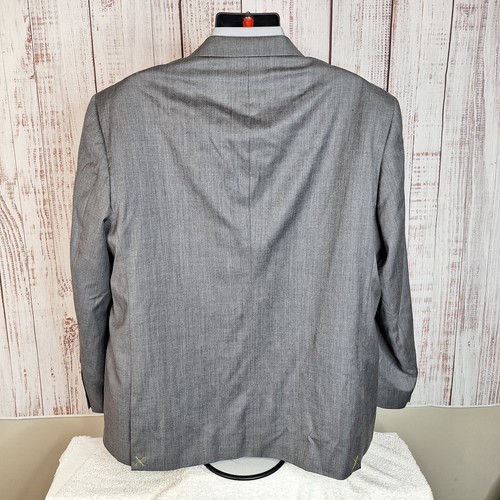 Linea Uomo Blazer Jacket Mens 52R Gray DV Wool Flaw - Picture 6 of 12