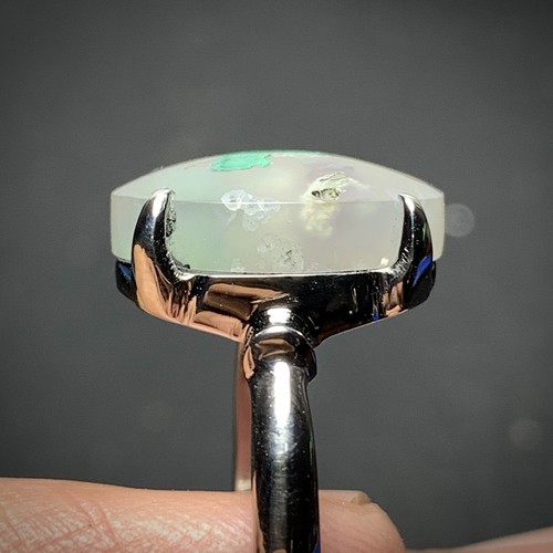 Chrysocolla in Chalcedony Agate Ring 15x11x7mm, 7 USA/Canada 25 ct - Picture 7 of 9