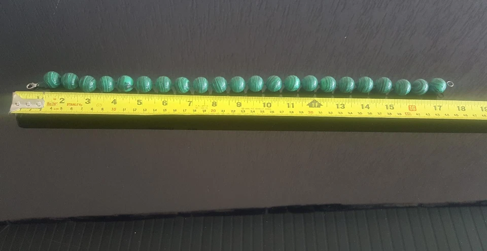 НАСТОЯЩИЙ натуральный камень ручной работы малахит средний бусина ожерелье роскошный подарок - Изображение 4 из 4