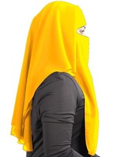 3 Layers Saudi Niqab In Breathable Georgette, Wholesale Price, 1pc Face Veil ...