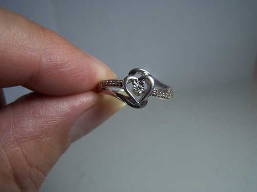 KAY/ZALES 13 DIAMOND OPEN HEART STERLING SILVER PROMISE RING 6 1/2 - Picture 4 of 8