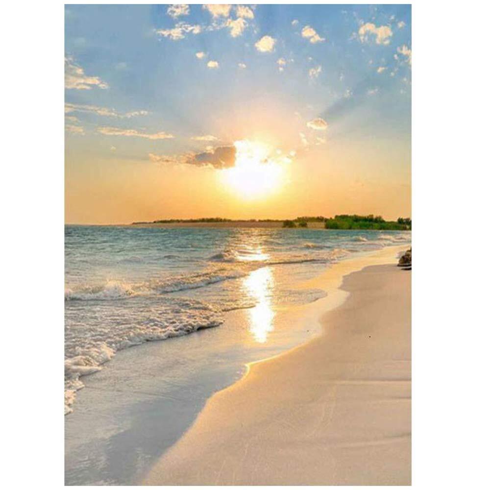 DIY 5D Diamond Painting Beach Sea Canvas Pictures Dot by Number Kits Full Dri...