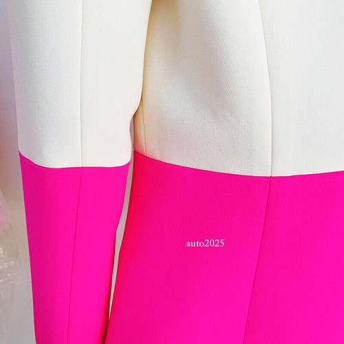 Designer Women Hot Pink Light Beige Blazer Flare Trousers Suit Occident Pants C - Picture 7 of 19