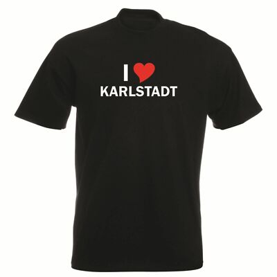 T-Shirt mit Städtenamen - i Love Karlstadt - Herren - Stadt Party Fasching