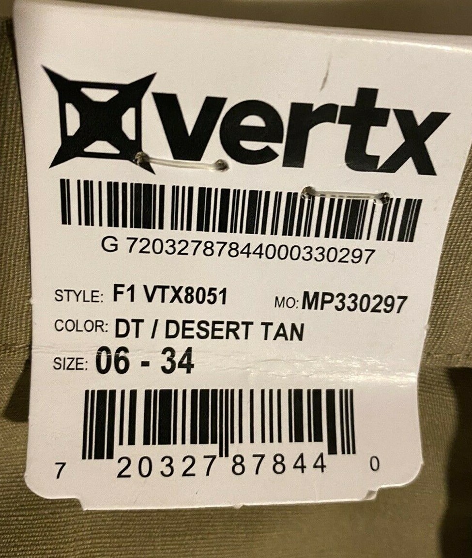 NEW VERTX F1 VTX8051 Phantom Lt 2.0 Women's Pant, Desert Tan, Size