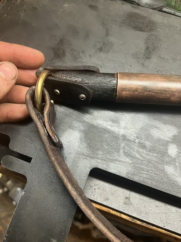 Primitive Rebenque Gaucho Vaquero Peitsche Holz mit Kupferärmel & Speedhülle - Bild 3 von 11