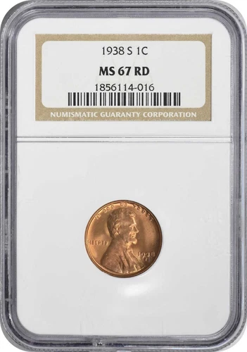 1938-S/S Lincoln Cent RPM 3 MS67RED NGC