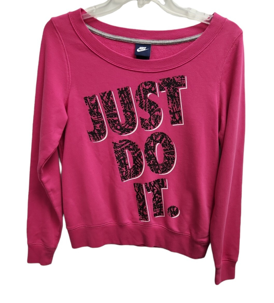 Nike Crew Neck Sweatshirt Just Do It Pink Women's Medium