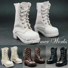 1/4 1/3 BJD Shoes PU Leather Boots Lace-up Round-toe Beige/White/Brown/Black DOD