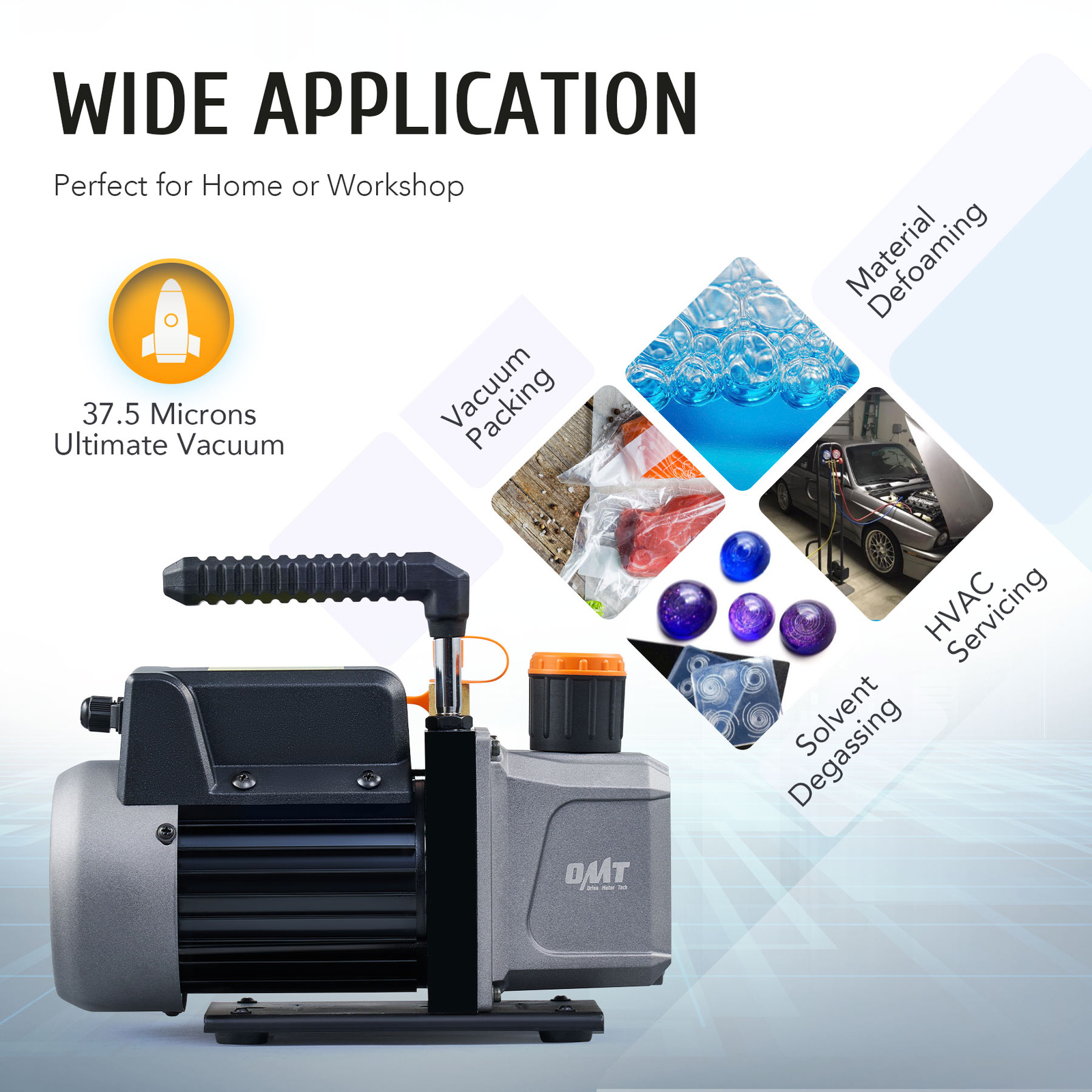 OMT Combo 1/3HP 4CFM Air Vacuum Pump MANIFOLD GAUGE Set HVAC AC