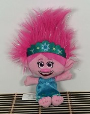DreamWorks Trolls World Tour Movie Poppy Plush Doll Pink 8 inch Blue Dress