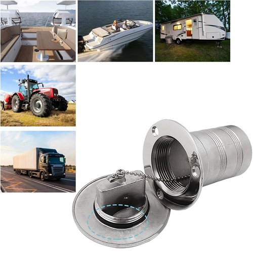 New 2" Boat Deck Fill Marine Filler with Keyless Lift Fuel Cap 316 Stainless UK - Picture 8 of 9