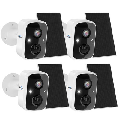 1-4PCS HISEEU 4MP Wireless 5G Wifi Solar Battery Outdoor Audio Security Camera