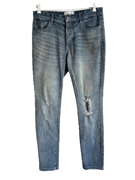 Dead Jeans Distressed Sz 32 boyfriend light acid wash denim mid rise 