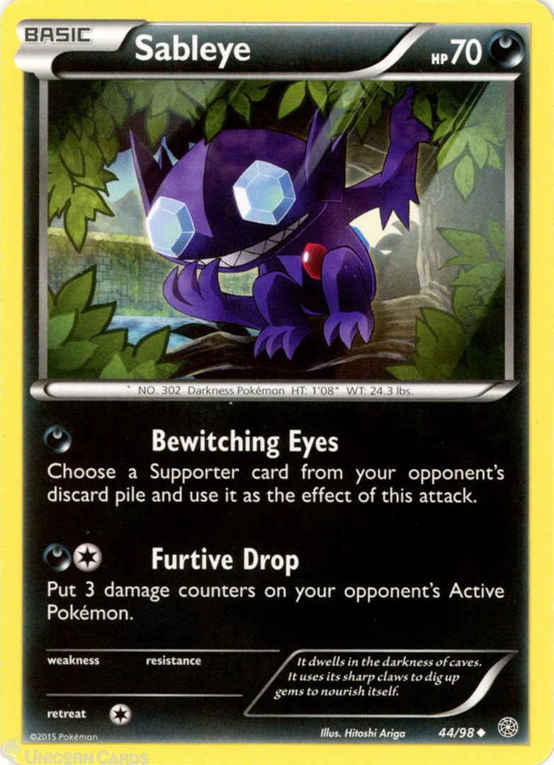 Sableye 44/98 : Uncommon Mint/Near Mint Pokemon Card : XY07: Ancient Origins