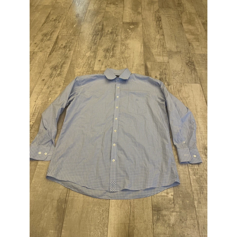 Camisa de vestir Lucchese Bootmaker para hombre manga larga guinga 2XL azul blanco Foto 3 de 4