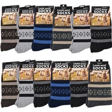 Lamb Wool Blend Socks, Winter Warm Wool Holiday Socks Men Size 10-13 12-Pack