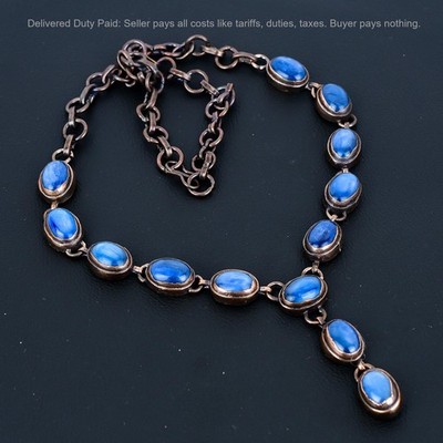 Copper Kyanite Stone Chain Artisan Wedding New Electroformed Daughter Necklace