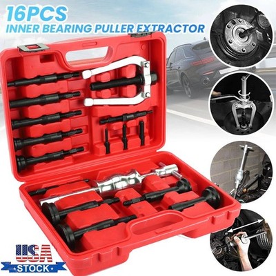 16PCS Inner Bearing Blind Hole Collet Remover Extractor Puller Set Pilot Bushes